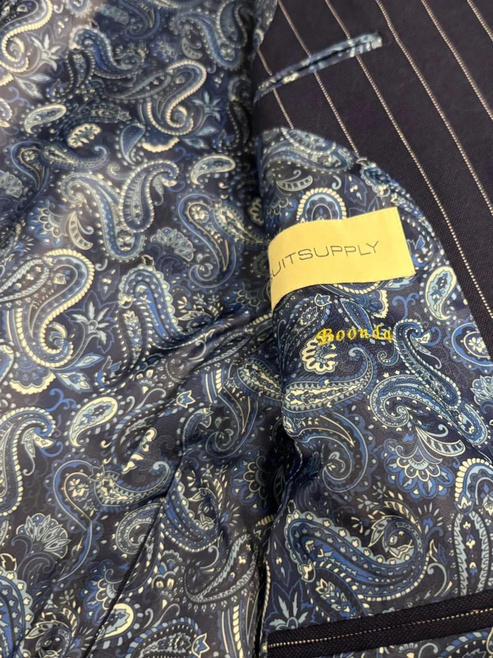 Suitsupply Navy Pinstripe Drago Super 130 Suit